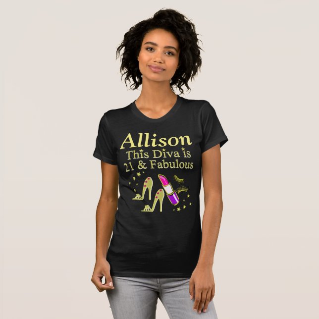 GULD 21 OCH FABULÖS PERSONLIG T SHIRT (Hel framsida)