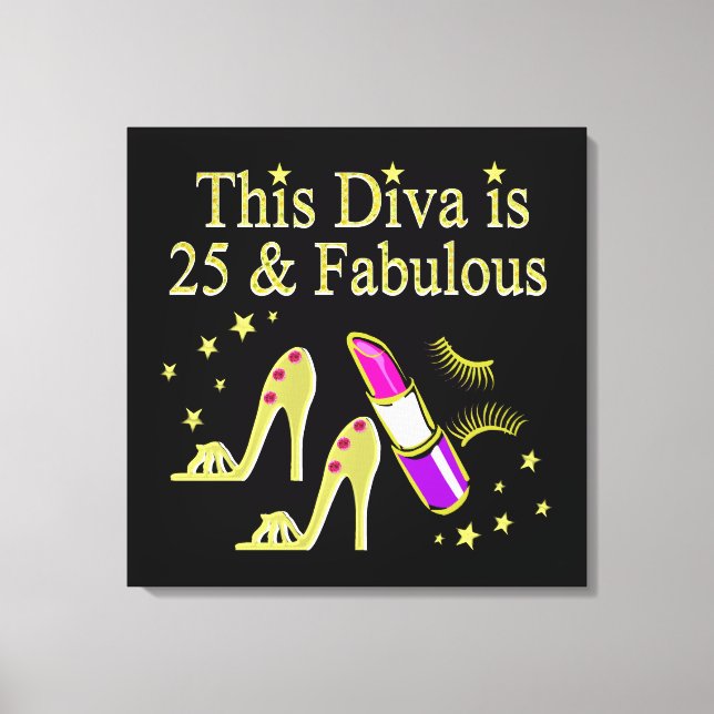 GULD 25 OCH FABULOUS DIVA DESIGN CANVASTRYCK (Framsida)