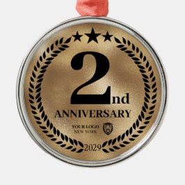 Guld 2:a årsdagen - Logotyp - jul Julgransprydnad Metall