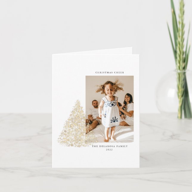 Guld 2-Bild-fotojulstekare Helgkort (Framsida)