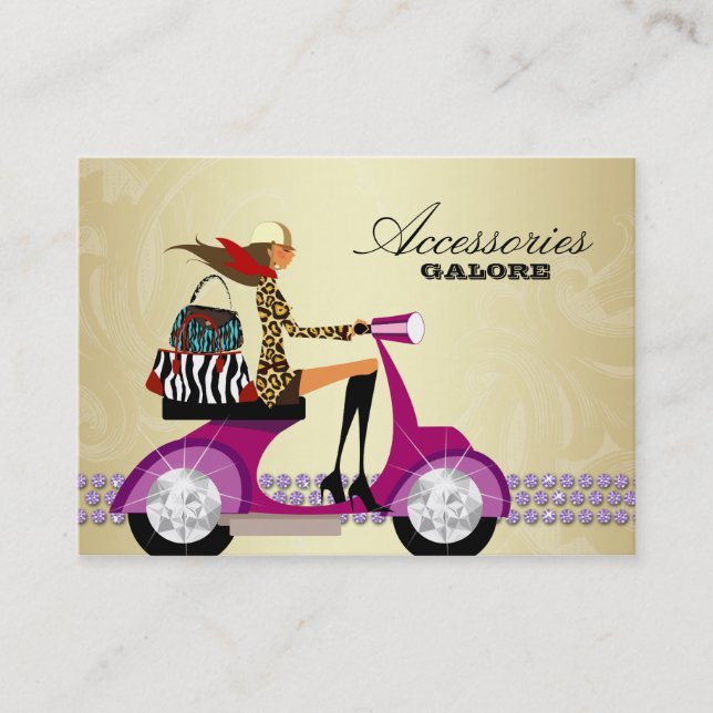 Guld 2 för smycken för modetillbehörhandväskor visitkort (Framsida)