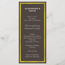 Guld 2 Grooms-Gay-Bröllopsprogrammet Program