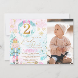 Guld 2 Land Sötkracker Fotofödelsedag Inbjudningar