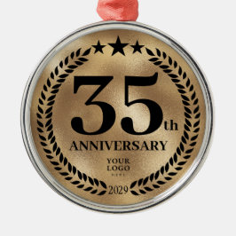 Guld 35e-årsdag - Logotyp - jul Julgransprydnad Metall