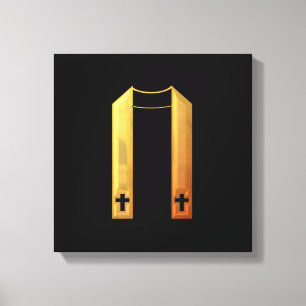 Guld- "3-D" Liturgical stola Canvastryck