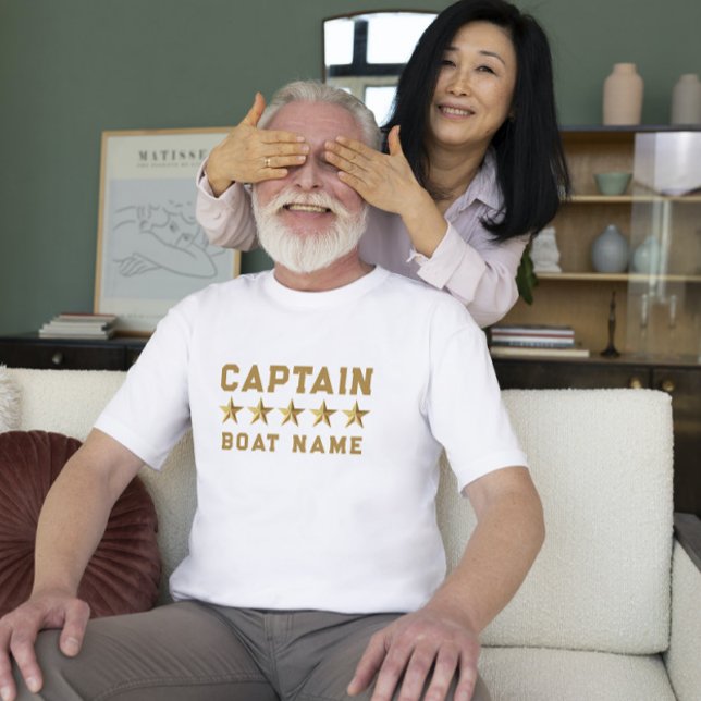 Guld 3-D Stars Anpassningsbar Text Nautical Design T Shirt (Skapare uppladdad)
