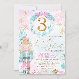 Guld 3 Land Sötkracker födelsedag Inbjudningar