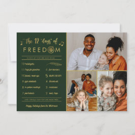 Guld 3 Photo Collage Funny Post Covid jul Julkort