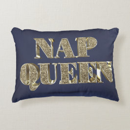 Guld 3D NAP QUEEN Prydnadskudde