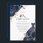 Guld 40 och Fabulous 40:e Ro & Dress Inbjudningar<br><div class="desc">Guld 40 och Fabulous 40:e fyrtionde Födelsedagsfest inbjudan - mer blommigt för elegant i vår butik! Se matchande samling i vår butik</div>