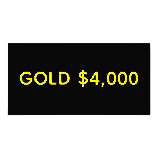 Guld $4 000 Market Firande Fototryck (Framsidan)