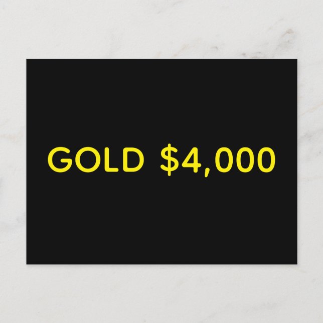 Guld $4 000 Market Firande Vykort (Framsida)