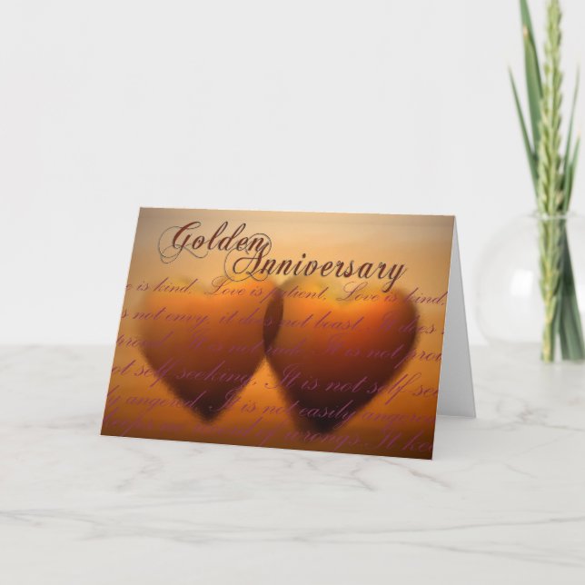 Guld- 50 år årsdag kort (Framsida)