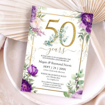 Guld 50-års bröllopsjubileum Blommande lila peony