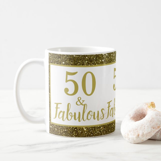Guld 50-årsdagen kaffemugg (Med munk)