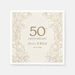 Guld 50-årsdagen pappersservett