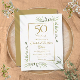 Guld 50-årsjubileum Ändra datum Grönska Meddelande Vykort