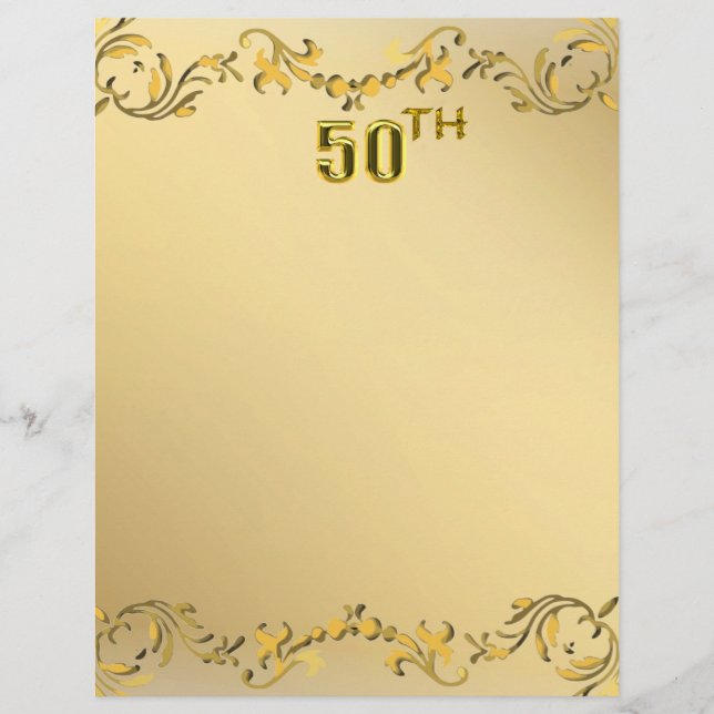 Guld 50-årsjubileum eller Födelsedags Antik Flyer (Framsidan)