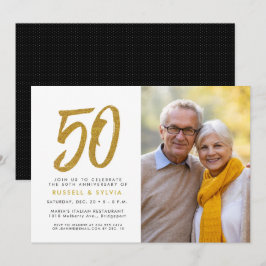 Guld 50-årsjubileum fotofest inbjudningar