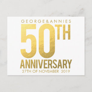 Guld 50-årsjubileum Party vykort