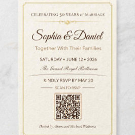 Guld 50-årsjubileum QR RSVP-inbjudan OSA Kort