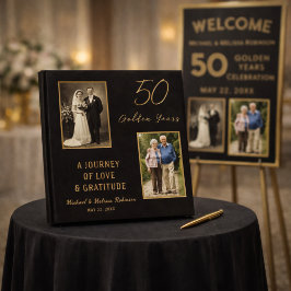 Guld 50-årsjubileum Svart och Guld Minnessak Gästböcker