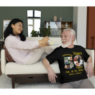 Guld 50:e Bröllop-årsdagen 10 Fotokollage T Shirt