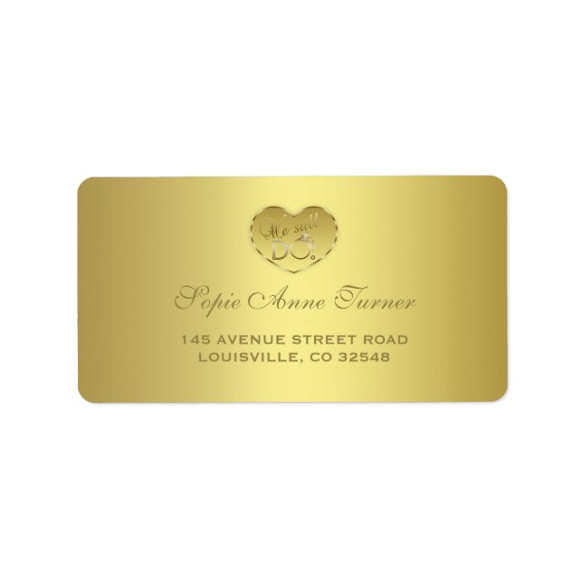 Guld 50:e Bröllop-årsdagen... Adressetikett (Framsidan)