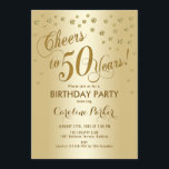 Guld 50:e Födelsedagsfesten Inbjudningar<br><div class="desc">50:e Födelsedagsfest inbjudan-Eleganten med faux-guld och guld-folie. Skål för 50 år!</div>