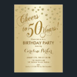 Guld 50:e Födelsedagsfesten Inbjudningar<br><div class="desc">50:e Födelsedagsfest inbjudan-Eleganten med faux-guld och guld-folie. Skål för 50 år!</div>