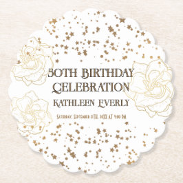 Guld 50:e födelsedagsfirandet underlägg papper