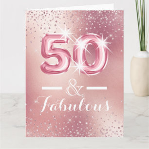guld 50:e glitter shimmer foil brev kort