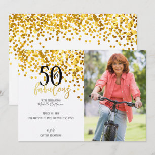 Guld 50 & Fabulous 50:e Födelsedagsfest inbjudan