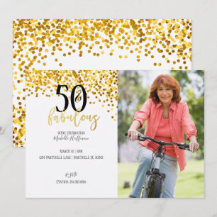 Guld 50 & Fabulous 50:e Födelsedagsfest inbjudan