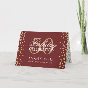 Guld 50 födelsedagstack till Glitter Confetti Tack Kort