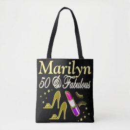 GULD 50 OCH FABULÖS PERSONLIG TOTE BAG TYGKASSE
