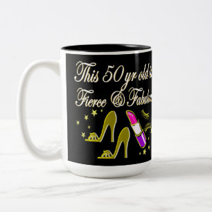 GULD 50 OCH FABULOUS DIVA DESIGN Två-Tonad MUGG