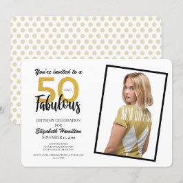 Guld 50 och Fabulous Födelsedagsfest Inbjudningar