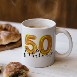 Guld 50 och Fabulous Födelsedagsfest Kaffemugg