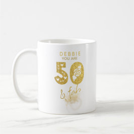 Guld 50 och personlig Fab Kaffemugg