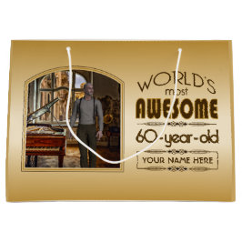 Guld 60:e födelsedag Världsfoto med bästa Anpassni