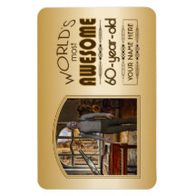 Guld 60:e födelsedag Världsfoto med bästa Anpassni