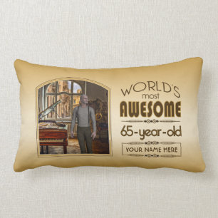 Guld 65e Birthday World's Best Anpassningsbar Phot Lumbarkudde