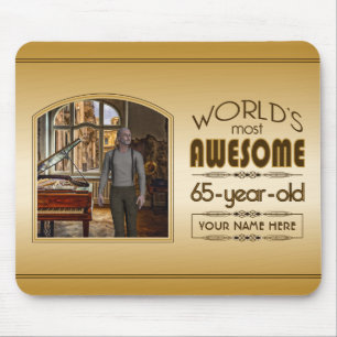 Guld 65e Birthday World's Best Anpassningsbar Phot Musmatta