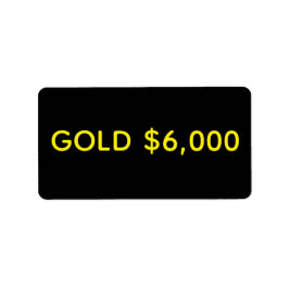 Guld $6,000 Marknadsfirande Adressetikett