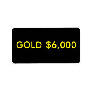 Guld $6,000 Marknadsfirande Adressetikett