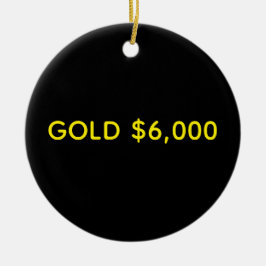Guld $6,000 Marknadsfirande Julgransprydnad Keramik