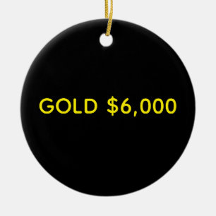 Guld $6,000 Marknadsfirande Julgransprydnad Keramik