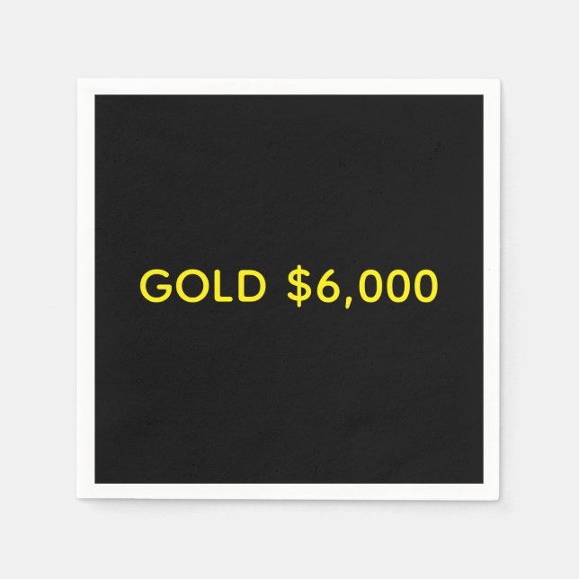 Guld $6,000 Marknadsfirande Pappersservett (Framsidan)