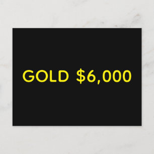 Guld $6,000 Marknadsfirande Vykort